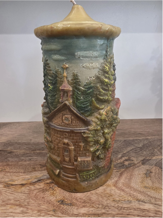 Johann Gunter Other - VTG Johann Gunter Walldurn-Baden Schutzmarke Candle Church Old World Scene Folk
